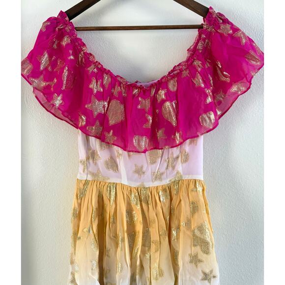 LoveShackFancy NWT Vynne Surfer Fuschia Light Ombré Maxi Tiered Dress size XS 0 - Picture 9 of 16